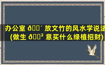 办公室 🌴 放文竹的风水学说法(做生 🌲 意买什么绿植招财)